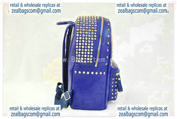 High Quality Replica MCM Stark Backpack in RoyalBlue Grainy Leather - Click Image to Close